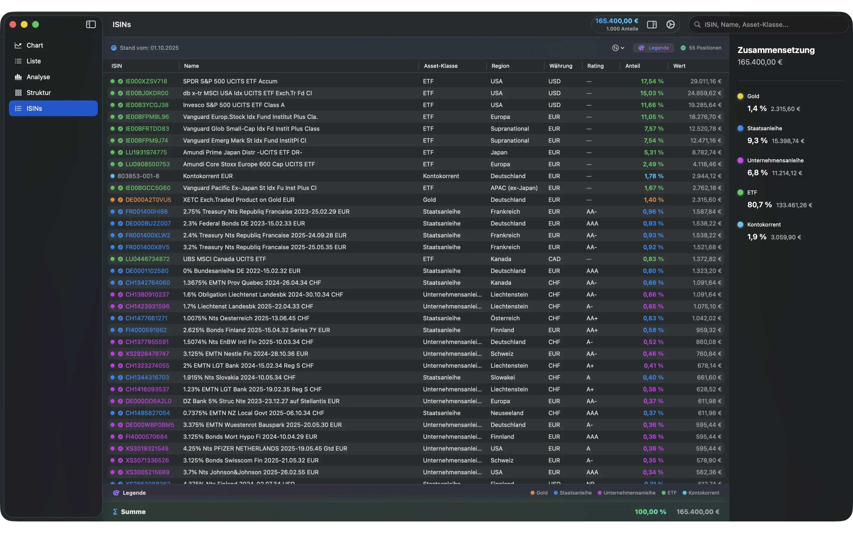 macOS App - Einstellungen